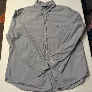 Polo by Ralph Lauren Gray Dress Shirt with Button-Down Collar